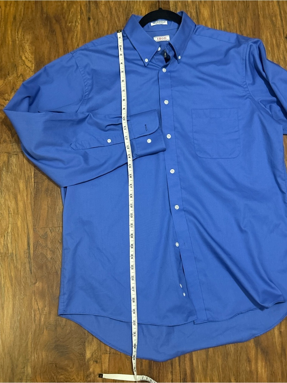 Izod Men's Royal Blue Button-Down Dress Shirt - Picture 6 of 8